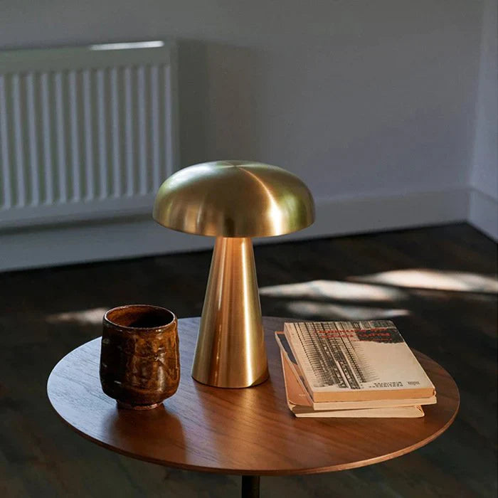 Stylish Portable Table Lamp - ShroomLite-Gold-Nora Luxe