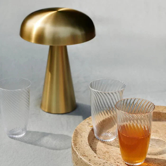 Stylish Portable Table Lamp - ShroomLite-Gold-Nora Luxe