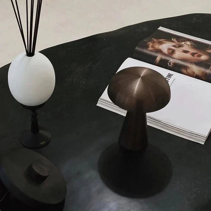 Stylish Portable Table Lamp - ShroomLite-Gold-Nora Luxe