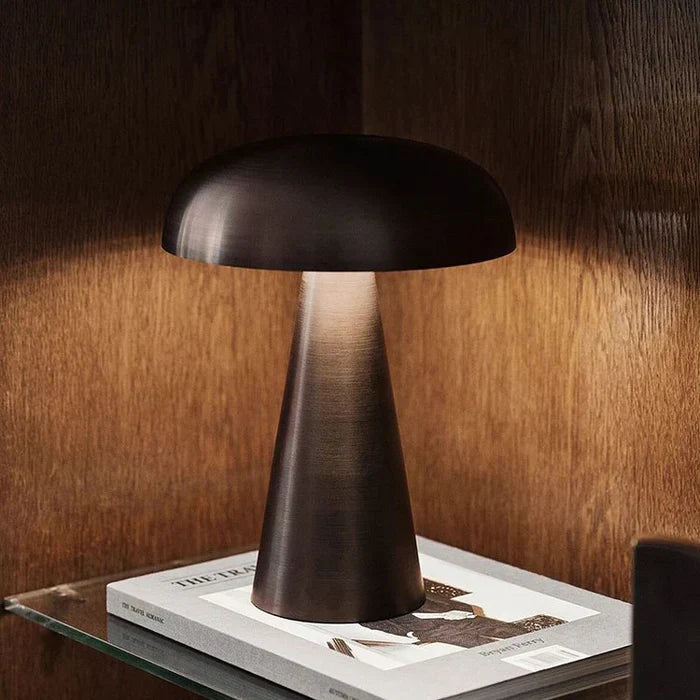 Stylish Portable Table Lamp - ShroomLite-Gold-Nora Luxe