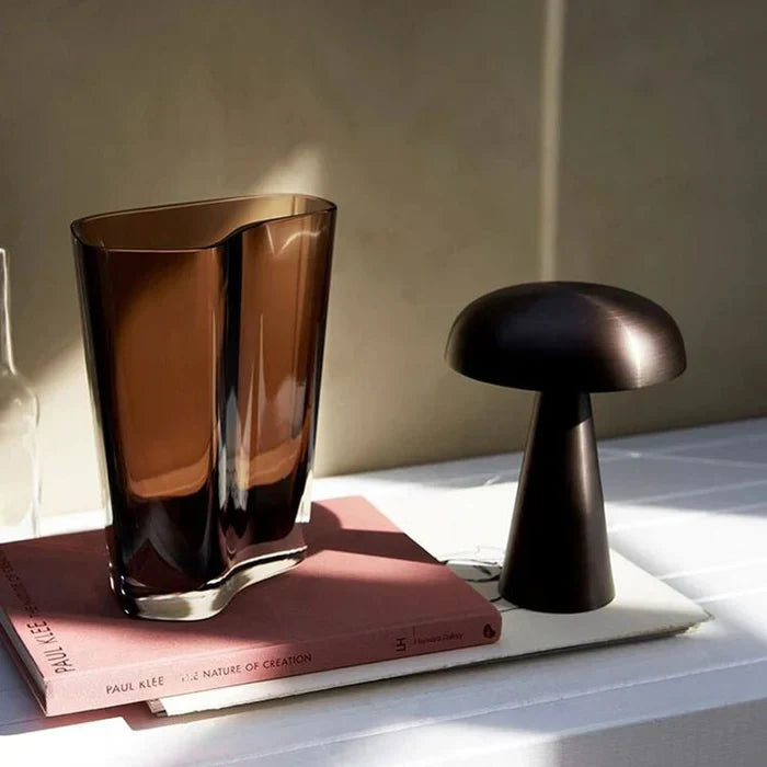 Stylish Portable Table Lamp - ShroomLite-Gold-Nora Luxe