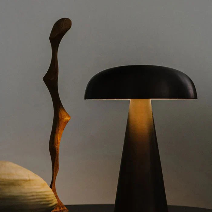 Stylish Portable Table Lamp - ShroomLite-Gold-Nora Luxe