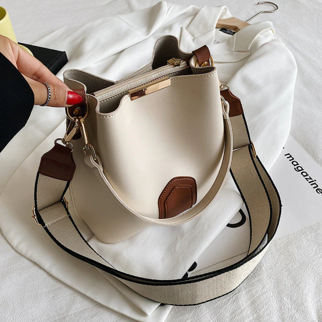 Stylish Premium Leather Shoulder Bag - BellaViva-White-Nora Luxe