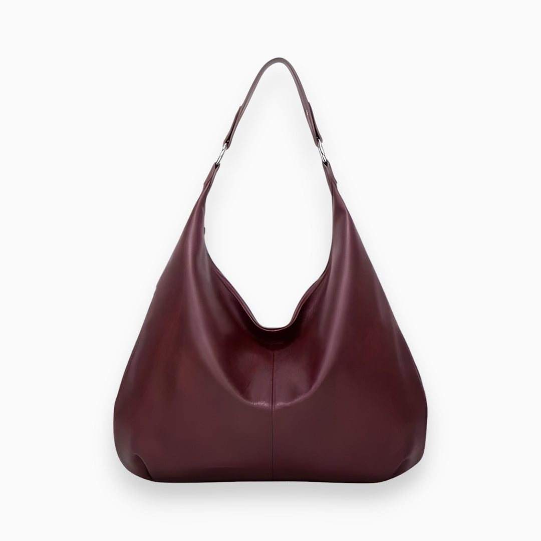 Stylish PU Leather Handbag - Bella-Bordeaux Red-Nora Luxe