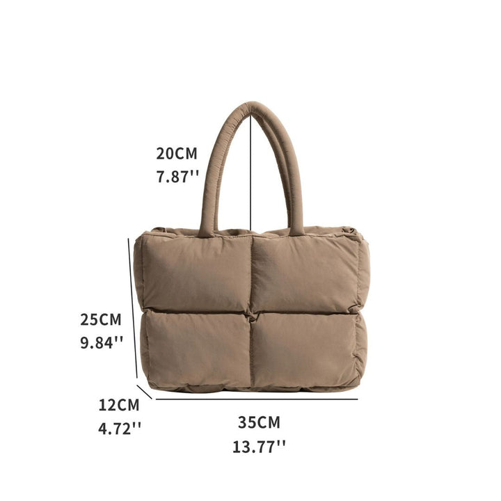 Stylish Puffer Shoulder Bag - Aurora-Brown-Nora Luxe