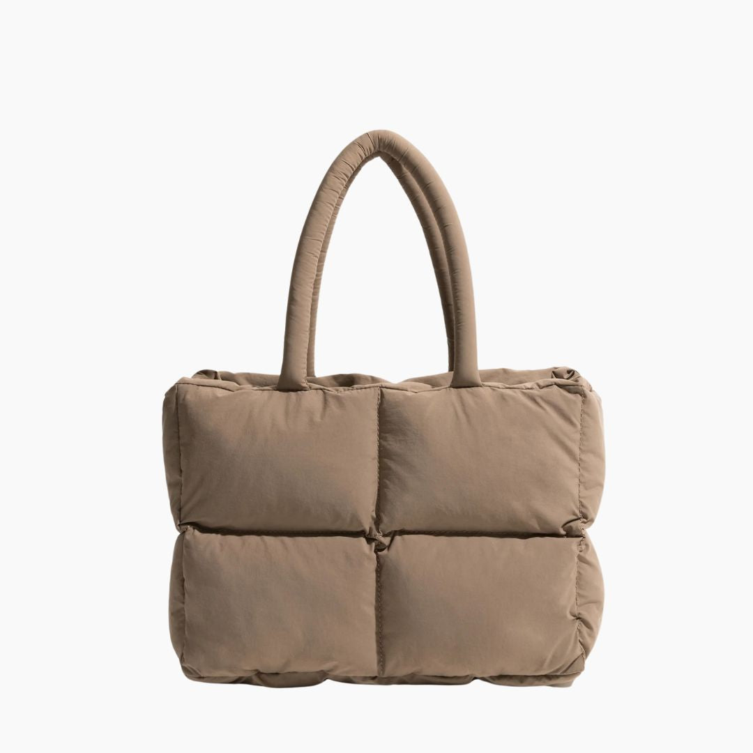 Stylish Puffer Shoulder Bag - Aurora-Brown-Nora Luxe