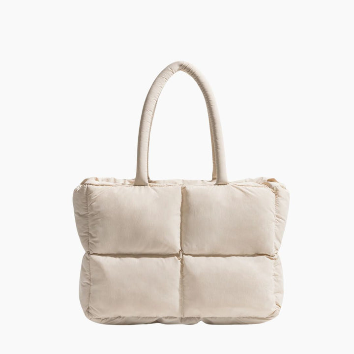Stylish Puffer Shoulder Bag - Aurora-Cream-white-Nora Luxe