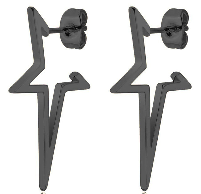 Stylish Punk Stud Earrings | Bold Fashion Statement-Black-Nora Luxe