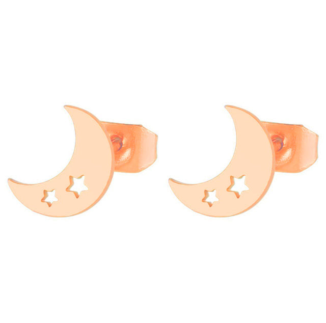 Stylish Punk Stud Earrings | Bold Fashion Statement-Gold-Nora Luxe