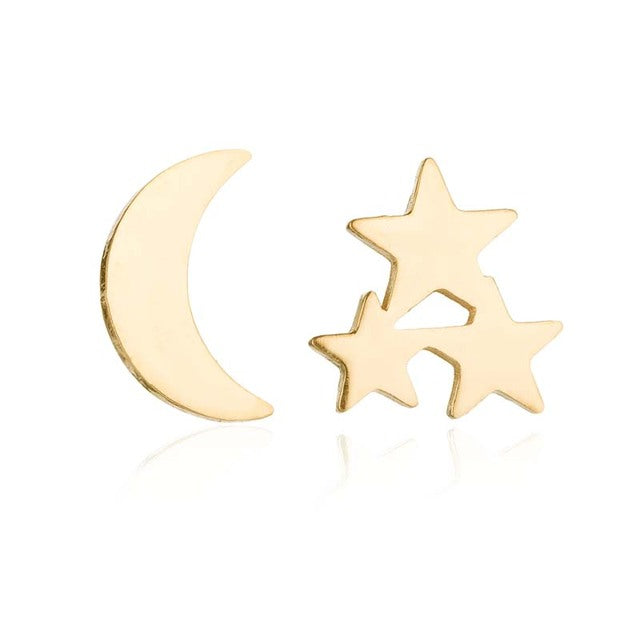 Stylish Punk Stud Earrings | Bold Fashion Statement-Gold-Nora Luxe