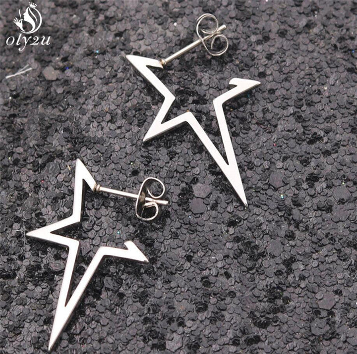 Stylish Punk Stud Earrings | Bold Fashion Statement-Gold-Nora Luxe