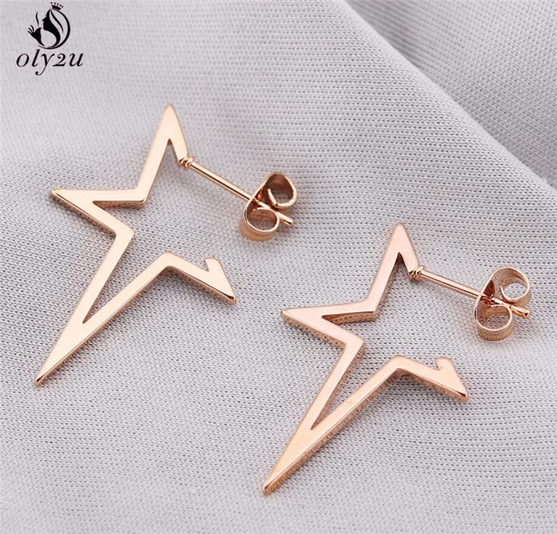 Stylish Punk Stud Earrings | Bold Fashion Statement-Gold-Nora Luxe