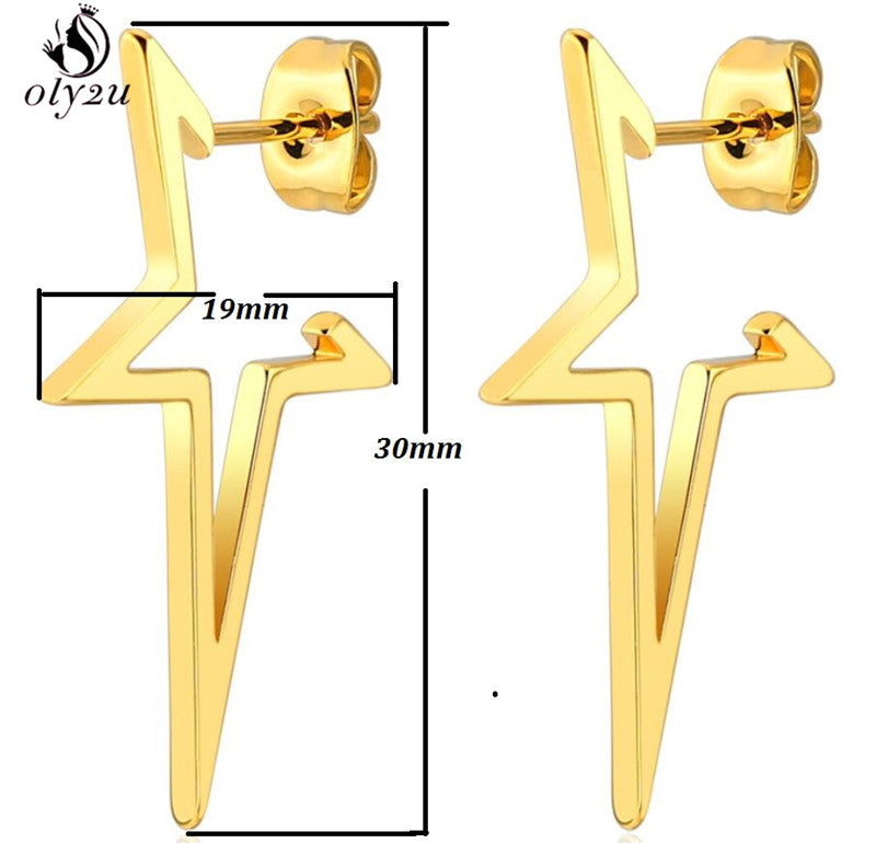 Stylish Punk Stud Earrings | Bold Fashion Statement-Gold-Nora Luxe
