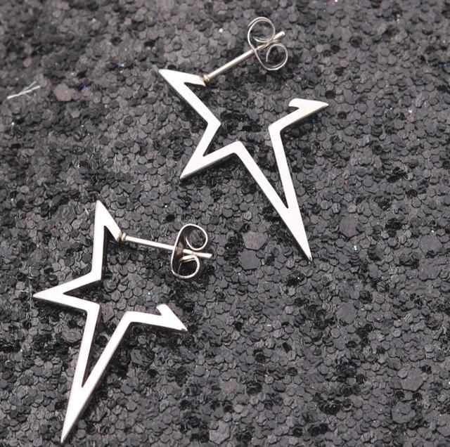 Stylish Punk Stud Earrings | Bold Fashion Statement-Silver-Nora Luxe