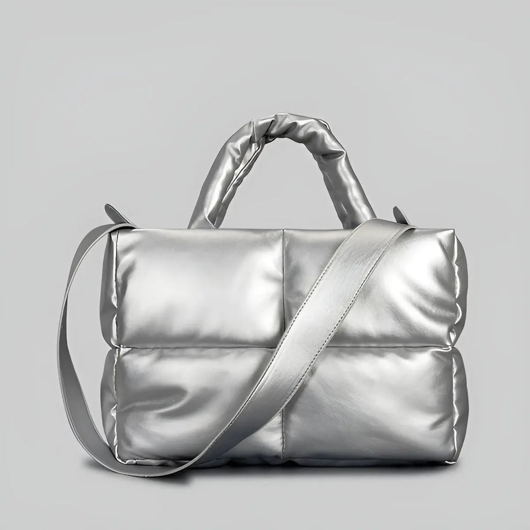 Stylish Quilted Ladies Designer Bags - Sofia-Silver-Nora Luxe