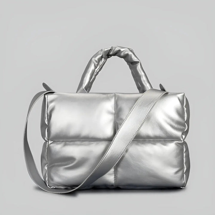 Stylish Quilted Ladies Designer Bags - Sofia-Silver-Nora Luxe