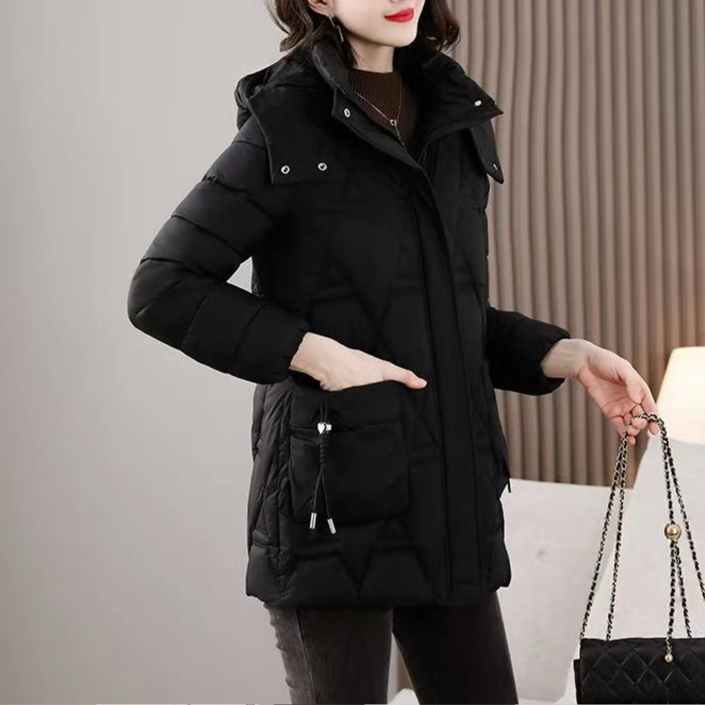 Stylish Quilted Ladies Jacket - Romy-Black-XS-Nora Luxe