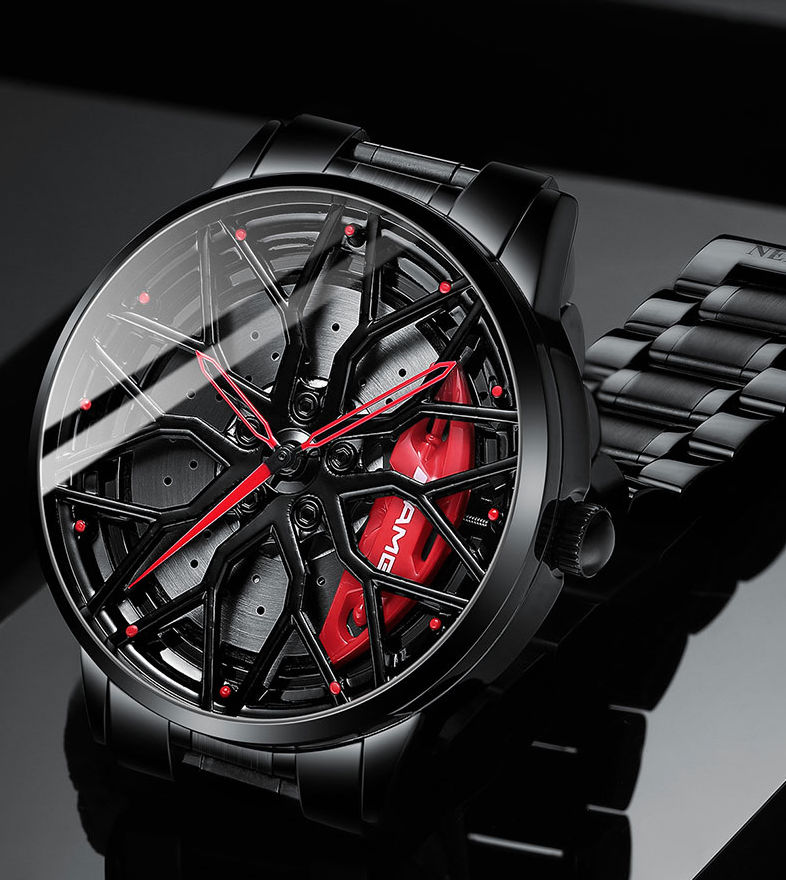 Stylish Race Car Men's Watch - RaceVision-Red-Style 1-Nora Luxe