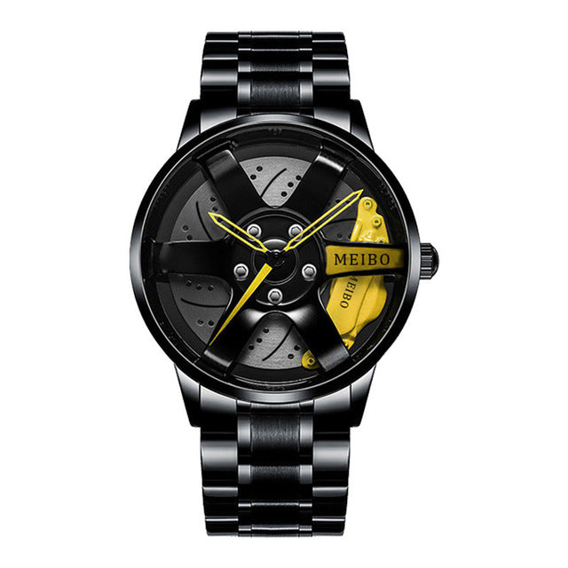 Stylish Race Car Men's Watch - RaceVision-Yellow-Style 2-Nora Luxe