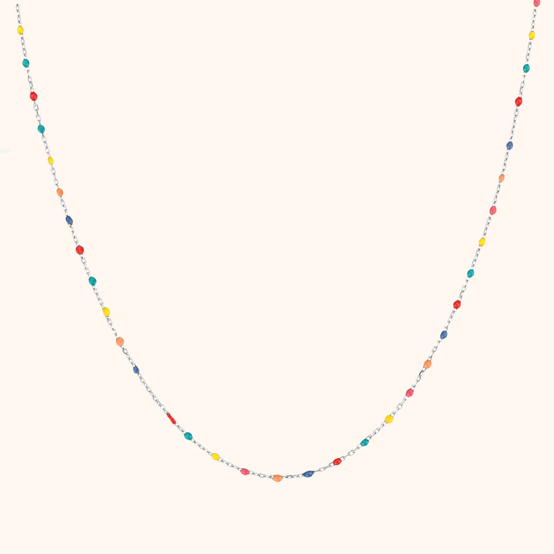 Stylish Rainbow Necklace - Iris-Silver-Nora Luxe