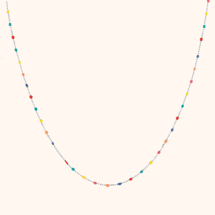Stylish Rainbow Necklace - Iris-Silver-Nora Luxe