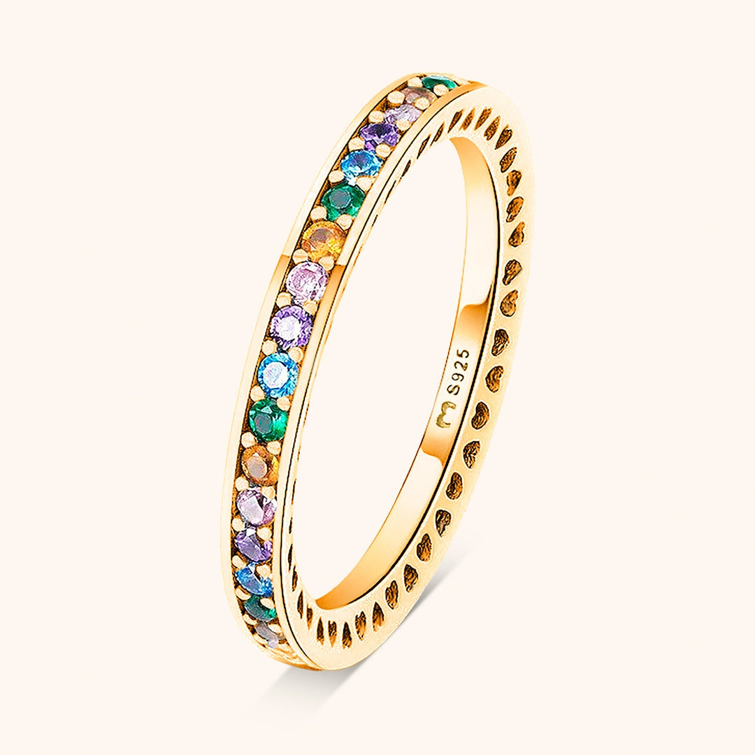 Stylish Rainbow Ring - Aurora-Gold-5-Nora Luxe