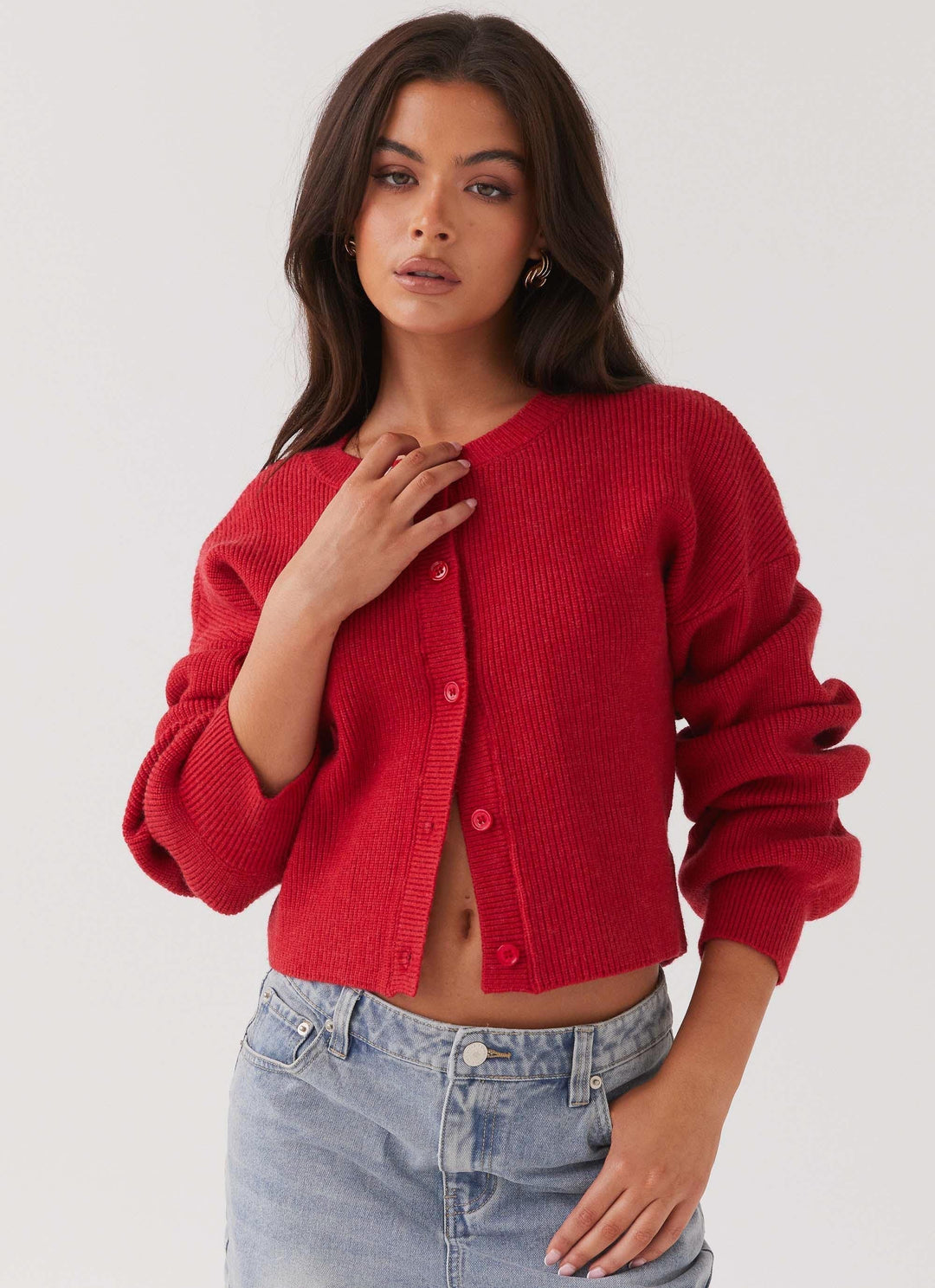 Stylish Red Women's Cardigan - Clarella-XS-Nora Luxe