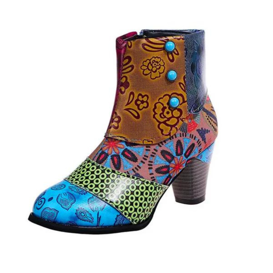 Stylish Retro Leather Women's Boots - Livia-Blue-4.0-Nora Luxe