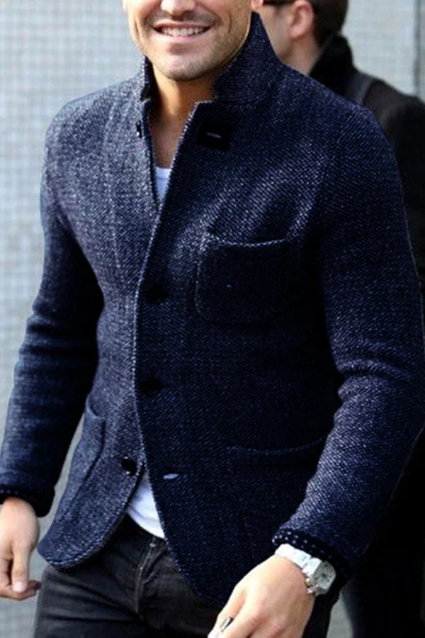 Stylish Retro Men's Vest - Victor-Marine Blue-S-Nora Luxe