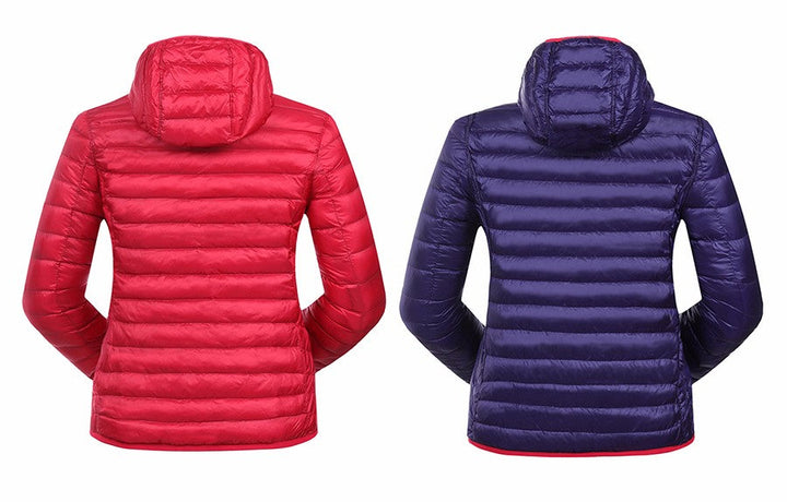 Stylish Reversible Women's Down Jacket - Aurora-Blue-S-Nora Luxe