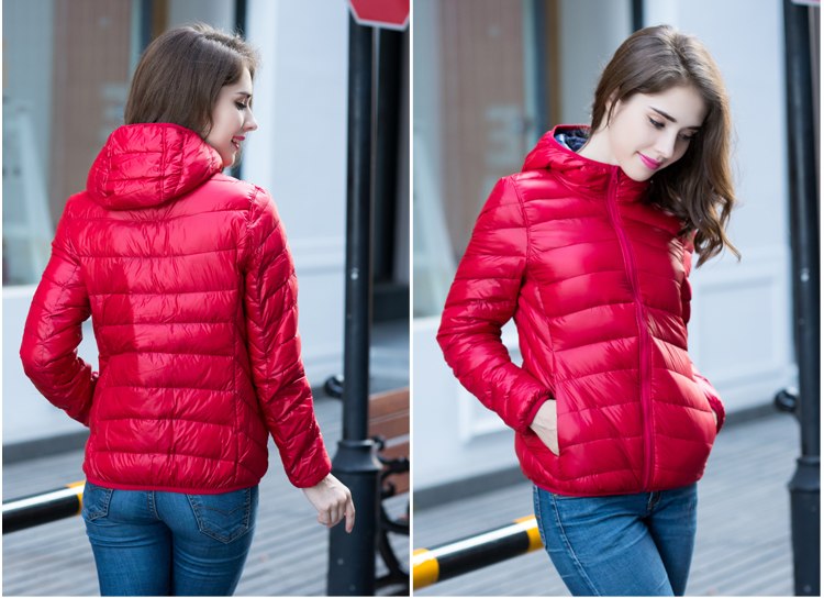 Stylish Reversible Women's Down Jacket - Aurora-Blue-S-Nora Luxe