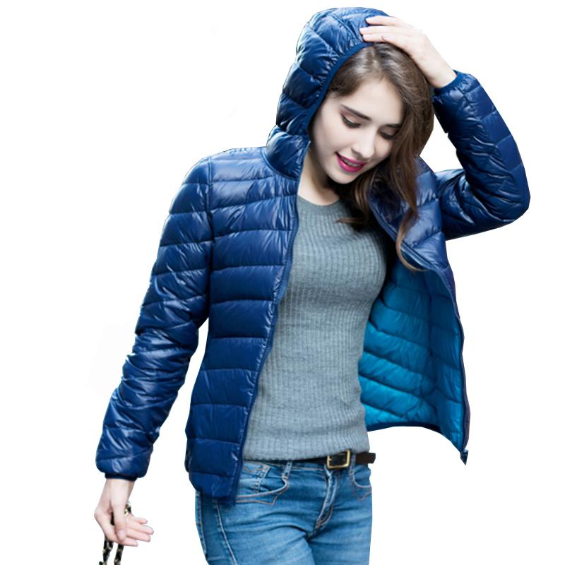 Stylish Reversible Women's Down Jacket - Aurora-Blue-S-Nora Luxe