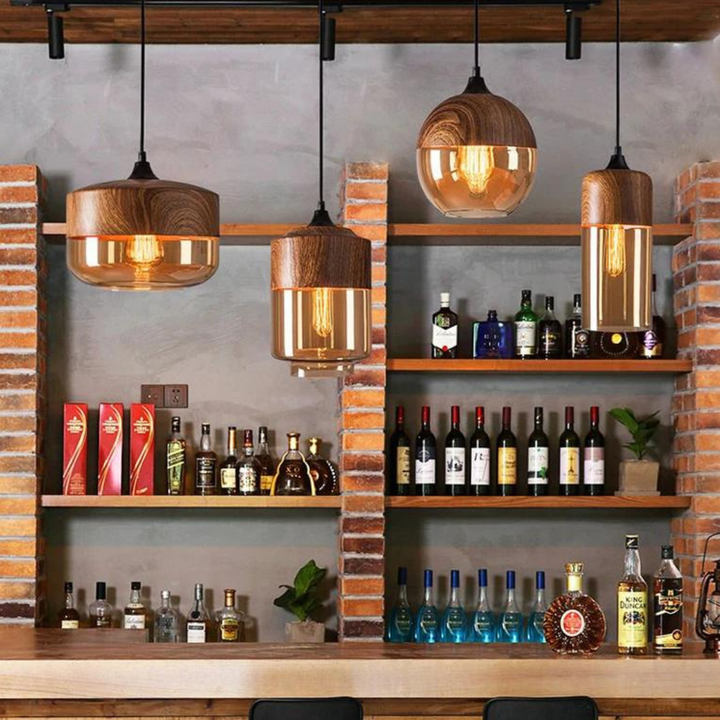 Stylish Scandinavian Wooden Ceiling Lamp - NordLuna-Type A-Nora Luxe