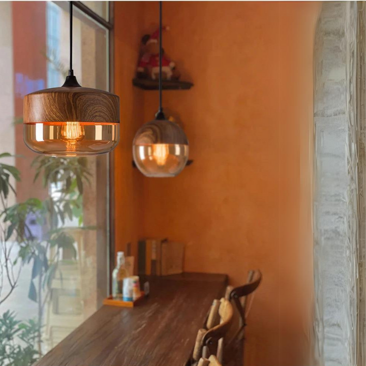 Stylish Scandinavian Wooden Ceiling Lamp - NordLuna-Type A-Nora Luxe