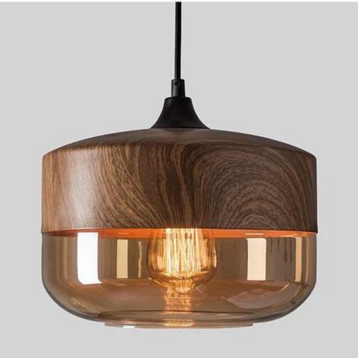 Stylish Scandinavian Wooden Ceiling Lamp - NordLuna-Type A-Nora Luxe