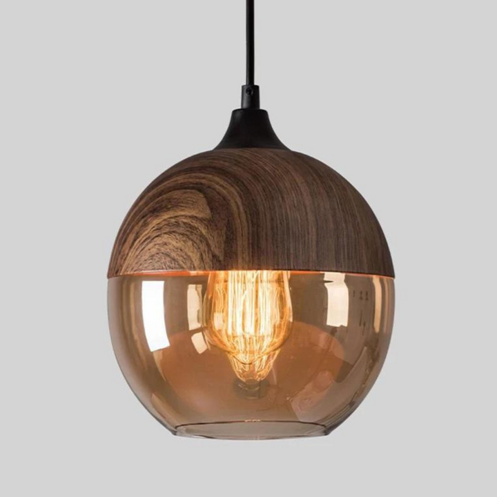 Stylish Scandinavian Wooden Ceiling Lamp - NordLuna-Type A-Nora Luxe
