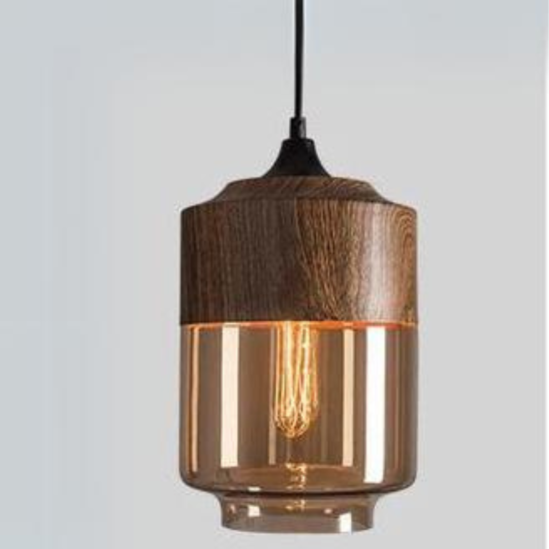 Stylish Scandinavian Wooden Ceiling Lamp - NordLuna-Type A-Nora Luxe