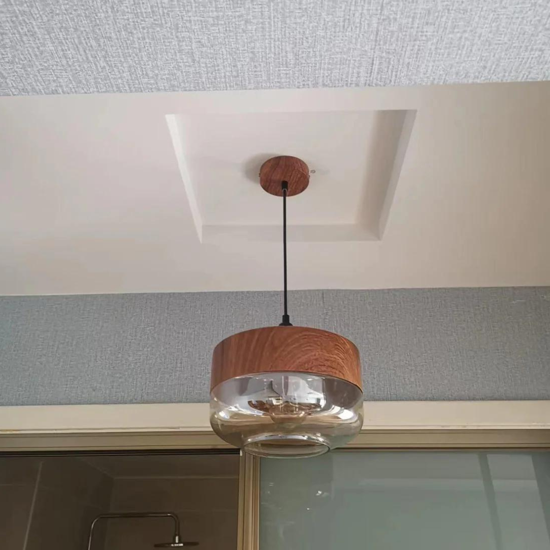 Stylish Scandinavian Wooden Ceiling Lamp - NordLuna-Type A-Nora Luxe