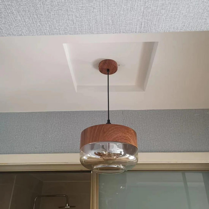 Stylish Scandinavian Wooden Ceiling Lamp - NordLuna-Type A-Nora Luxe