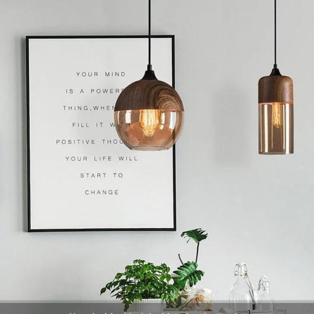 Stylish Scandinavian Wooden Ceiling Lamp - NordLuna-Type A-Nora Luxe