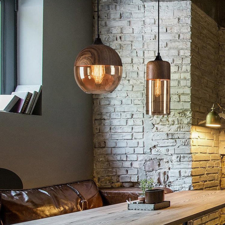 Stylish Scandinavian Wooden Ceiling Lamp - NordLuna-Type A-Nora Luxe