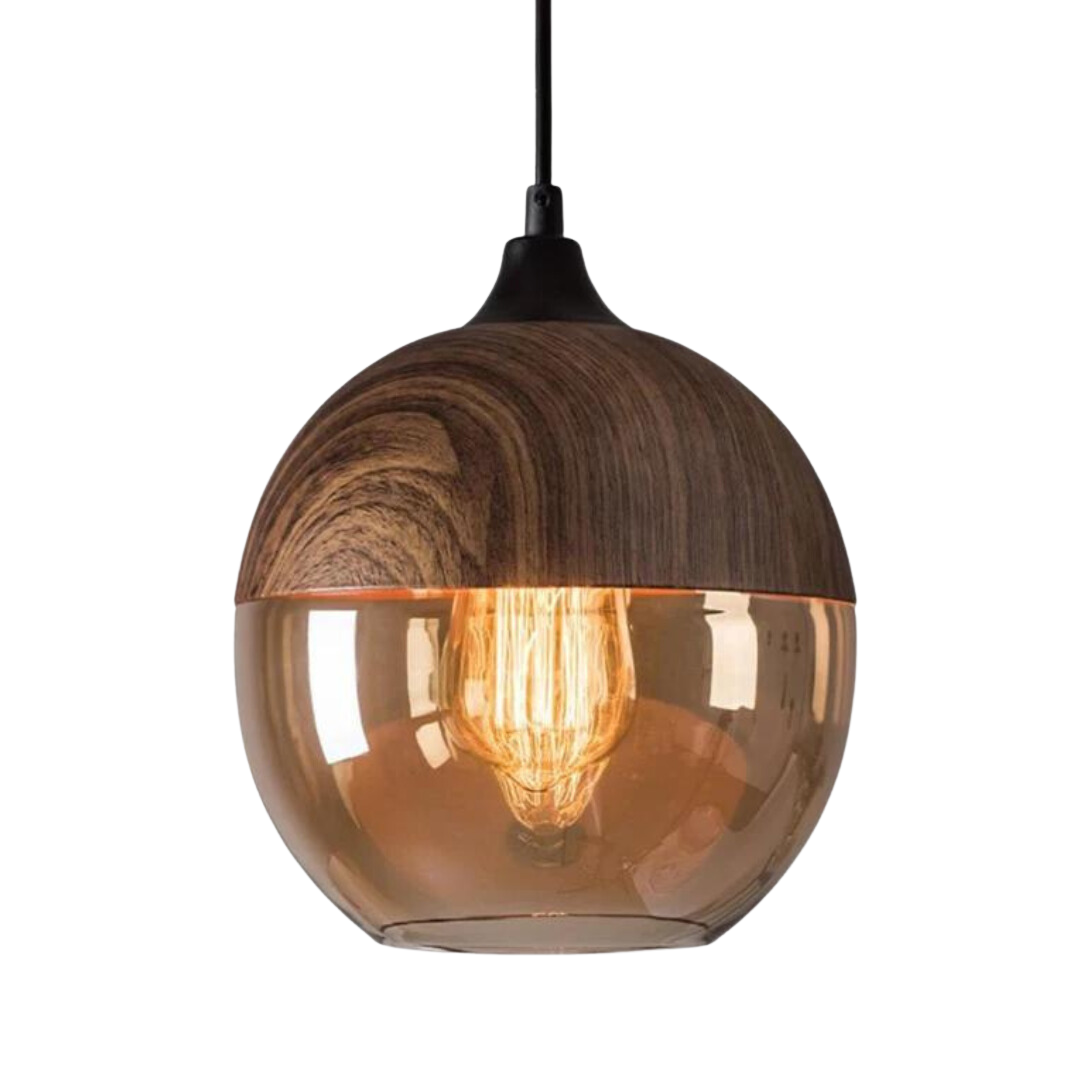 Stylish Scandinavian Wooden Ceiling Lamp - NordLuna-Type A-Nora Luxe