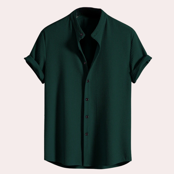 Stylish Short-Sleeved Shirt for Men - Victor-Green-S-Nora Luxe