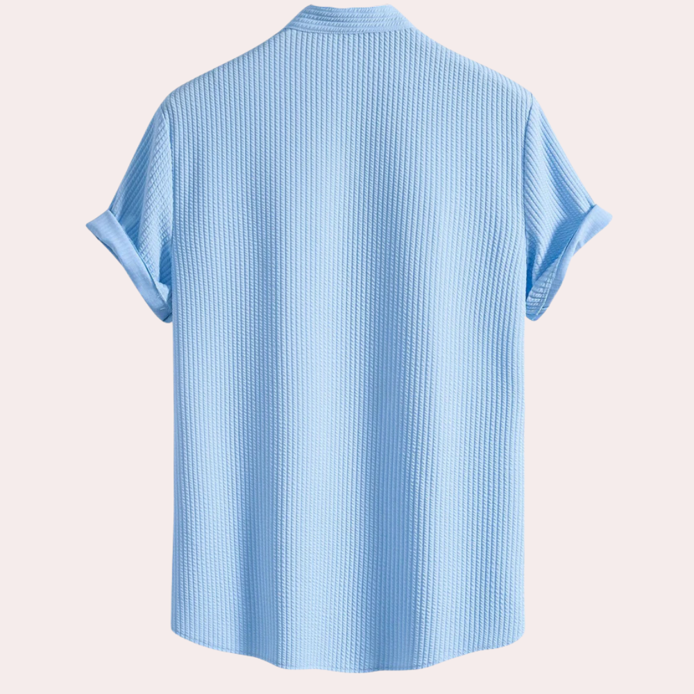 Stylish Short-Sleeved Shirt for Men - Victor-White-S-Nora Luxe