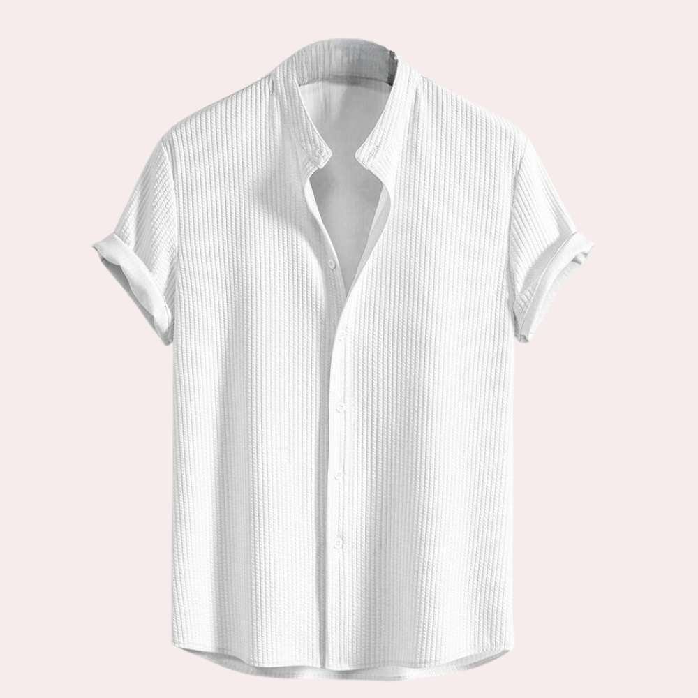 Stylish Short-Sleeved Shirt for Men - Victor-White-S-Nora Luxe