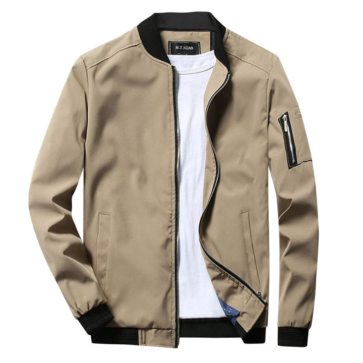 Stylish Short Summer Jacket for Men - Vernon-Khaki-M-Nora Luxe