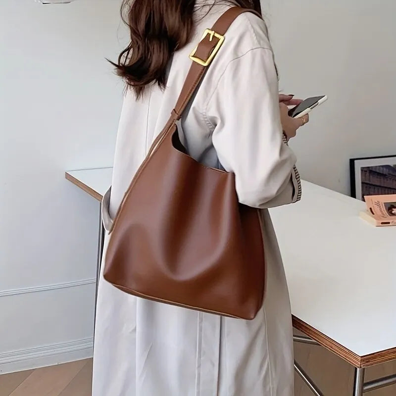 Stylish Shoulder Bag for Every Day - Luxe Everyday-Brown-Nora Luxe