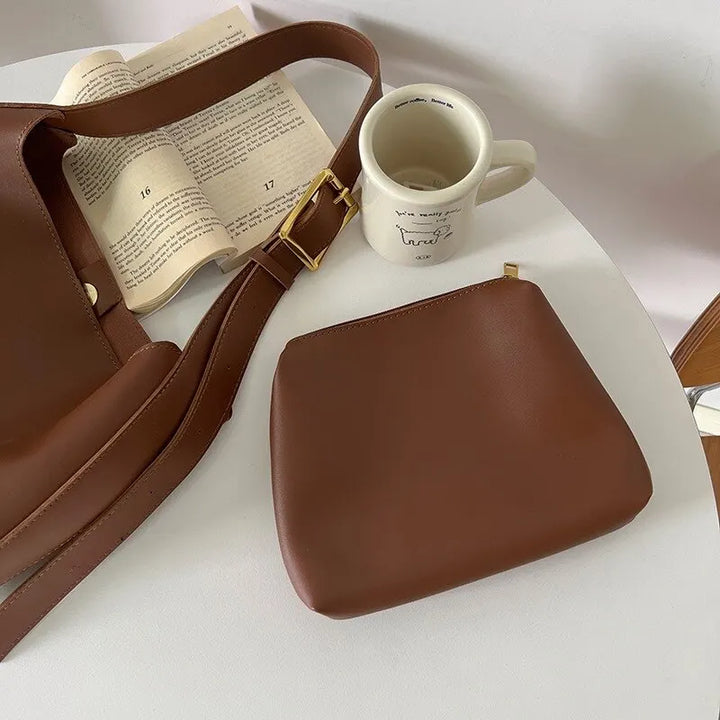 Stylish Shoulder Bag for Every Day - Luxe Everyday-Brown-Nora Luxe