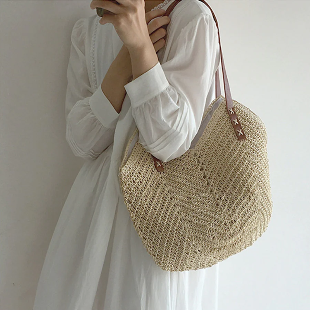 Stylish Shoulder Bag for Women - BreezeWoven-White-Nora Luxe