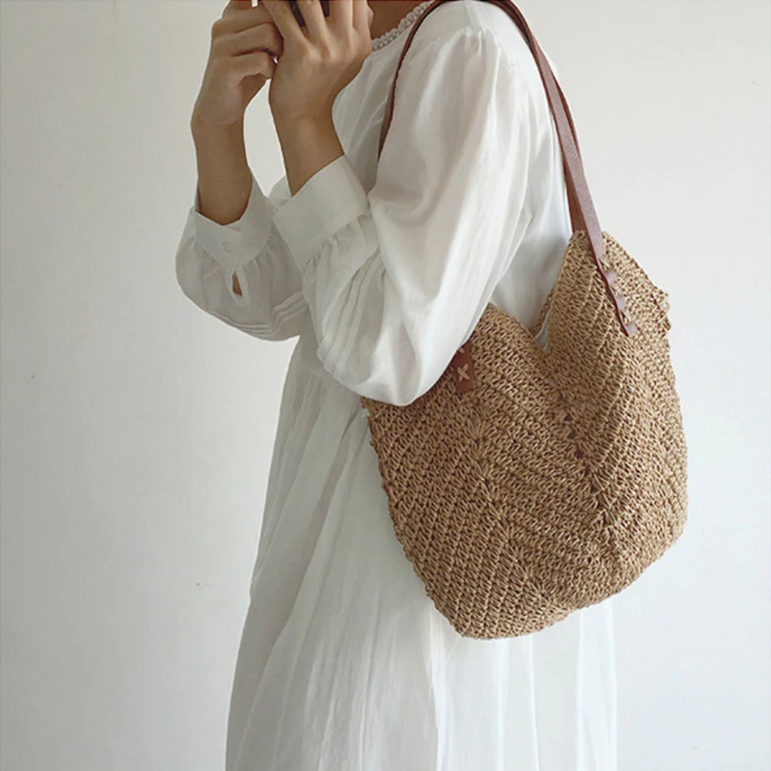Stylish Shoulder Bag for Women - BreezeWoven-White-Nora Luxe